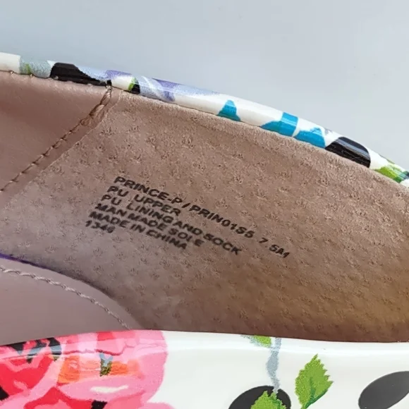 🌸 BETSEY JOHNSON Floral & Polka Dot Pointed Toe Bow Heels Size 7.5 - Picture 10 of 11